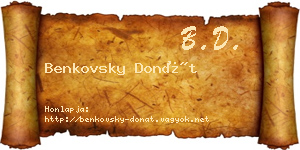 Benkovsky Donát névjegykártya